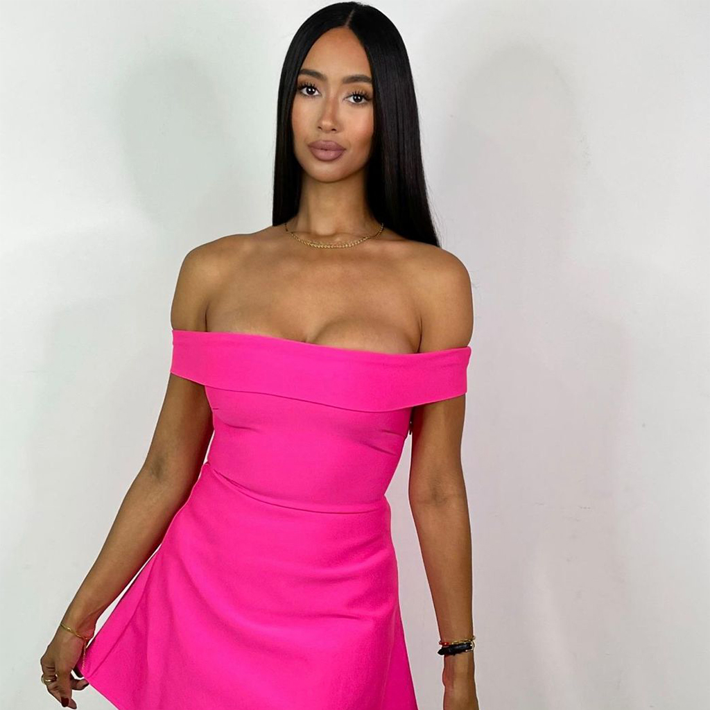 Foldover Off Shoulder Mini Dress