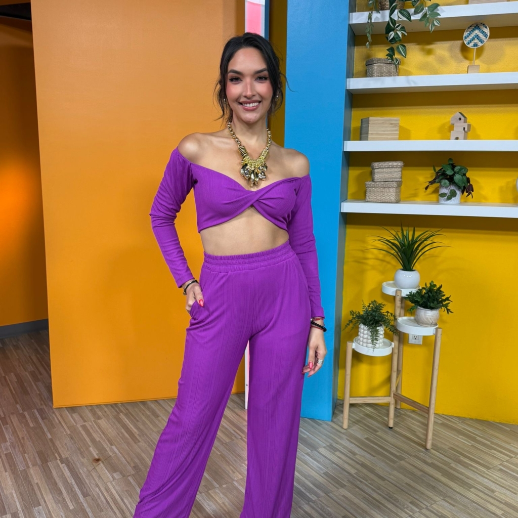 PURPLE PALAZZO & TOP SET