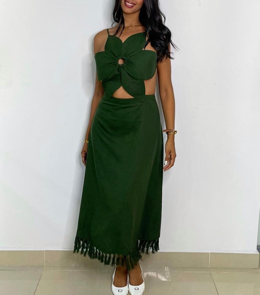 ELEGANT ESMERALD FLOWER MAXI DRESS