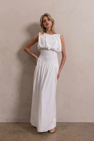 BUBBLE WHITE MAXI DRESS