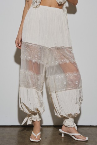 BOHO SATIN IVORY PANTS